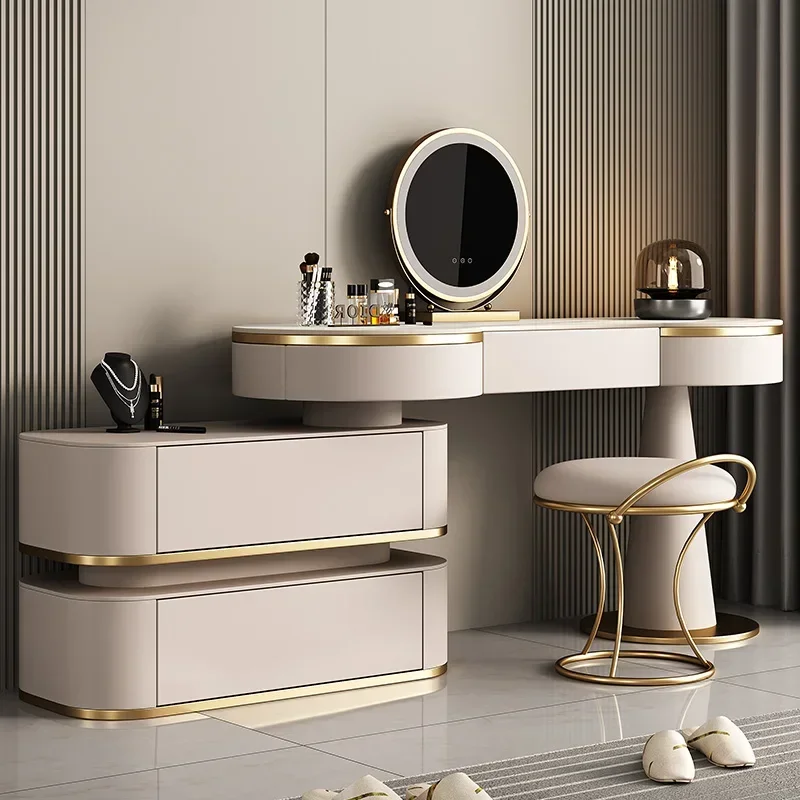 Makeup Table Modern Light Luxury High End Solid Wood Dresser Storage Cabinet Simple Small Apartment Master Bedroom Furniture