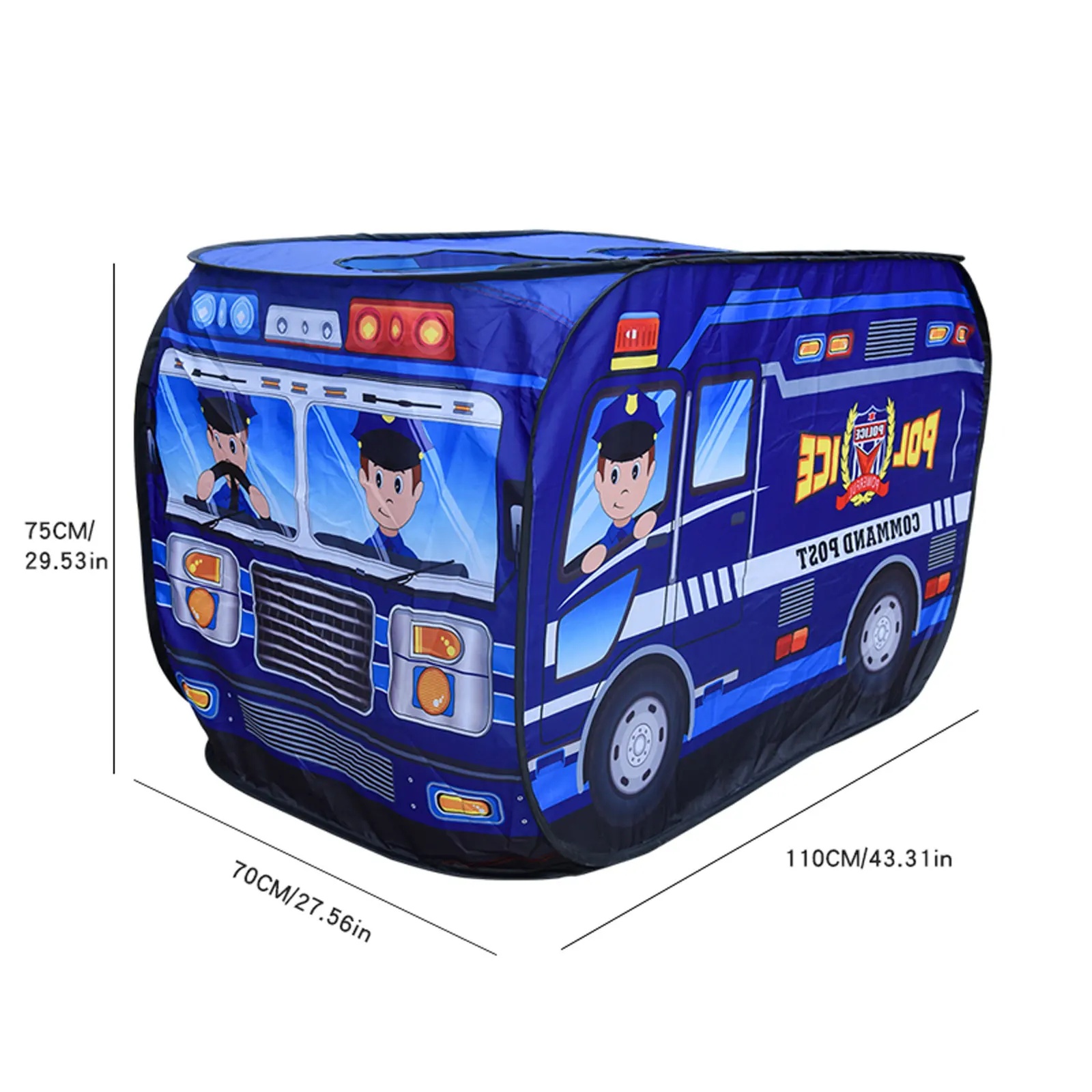Auto da interno per bambini, auto della polizia, tenda, casetta da gioco, ragazzi e ragazze, casetta da gioco per bambini, giocattolo per casetta comodo e pieghevole