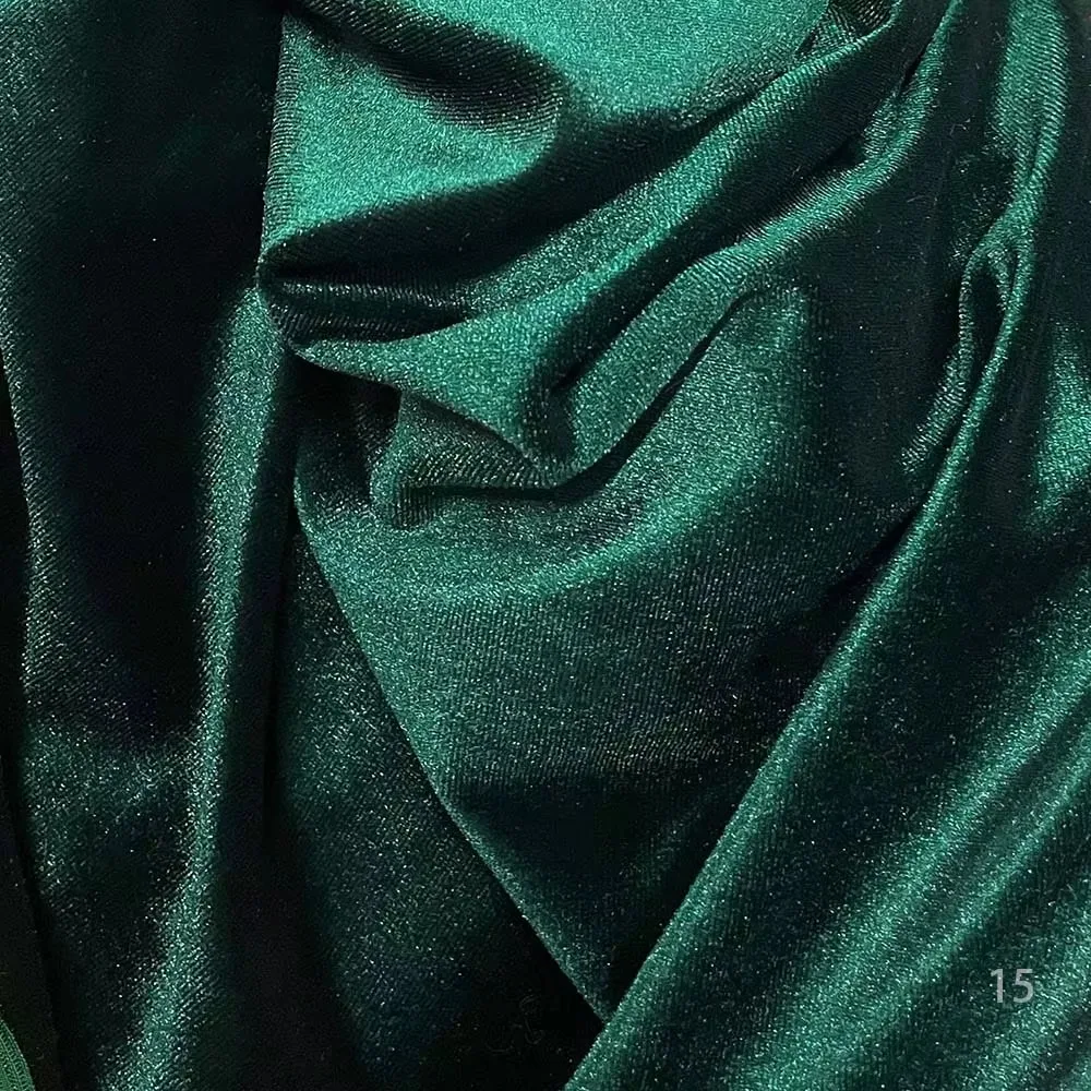 Stretch Velvet Fabric Soft Elastic Velour Material for Sewing Dresses Tablecloths Sofa Covers Wedding Curtains Indoor Home Decor