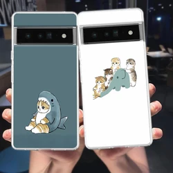 Cute Animals Cat Phone Case Cover for Google Pixel 9 8 7 6 5 4 XL Shockproof Silicone 7A 6A 5A 4A 3A XL Pro 5G Transparent Shell