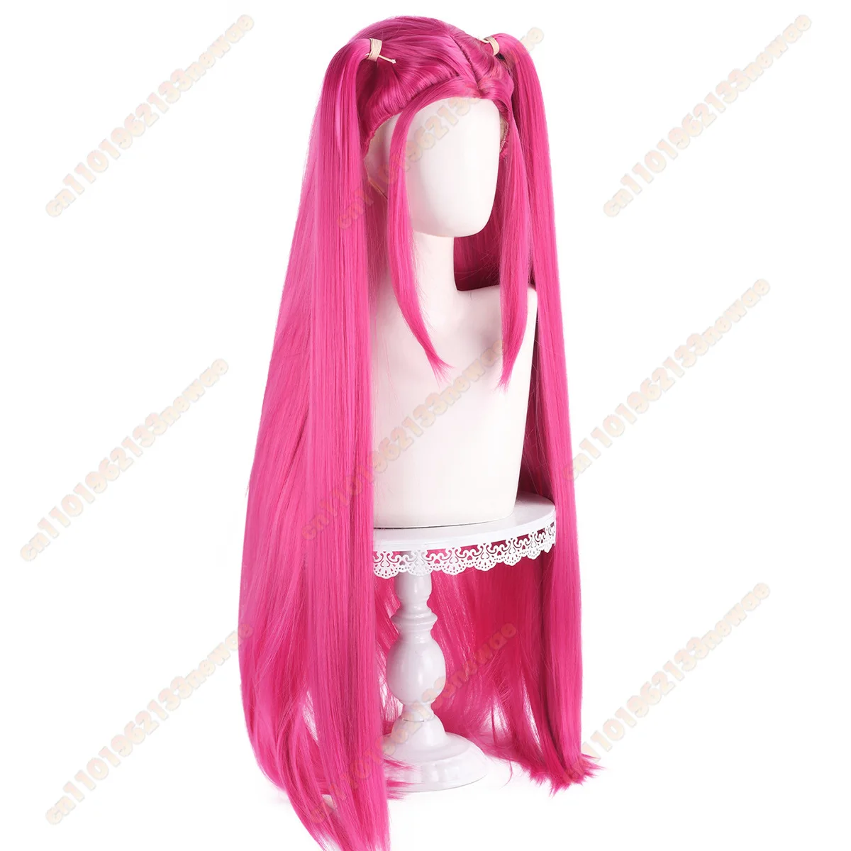 K-Pop: Demon Hunters Mira pelucas de Cosplay 100cm pelo sintético rosa peluca de actuación de fiesta de Halloween accesorio de juego de rol de película para mujer
