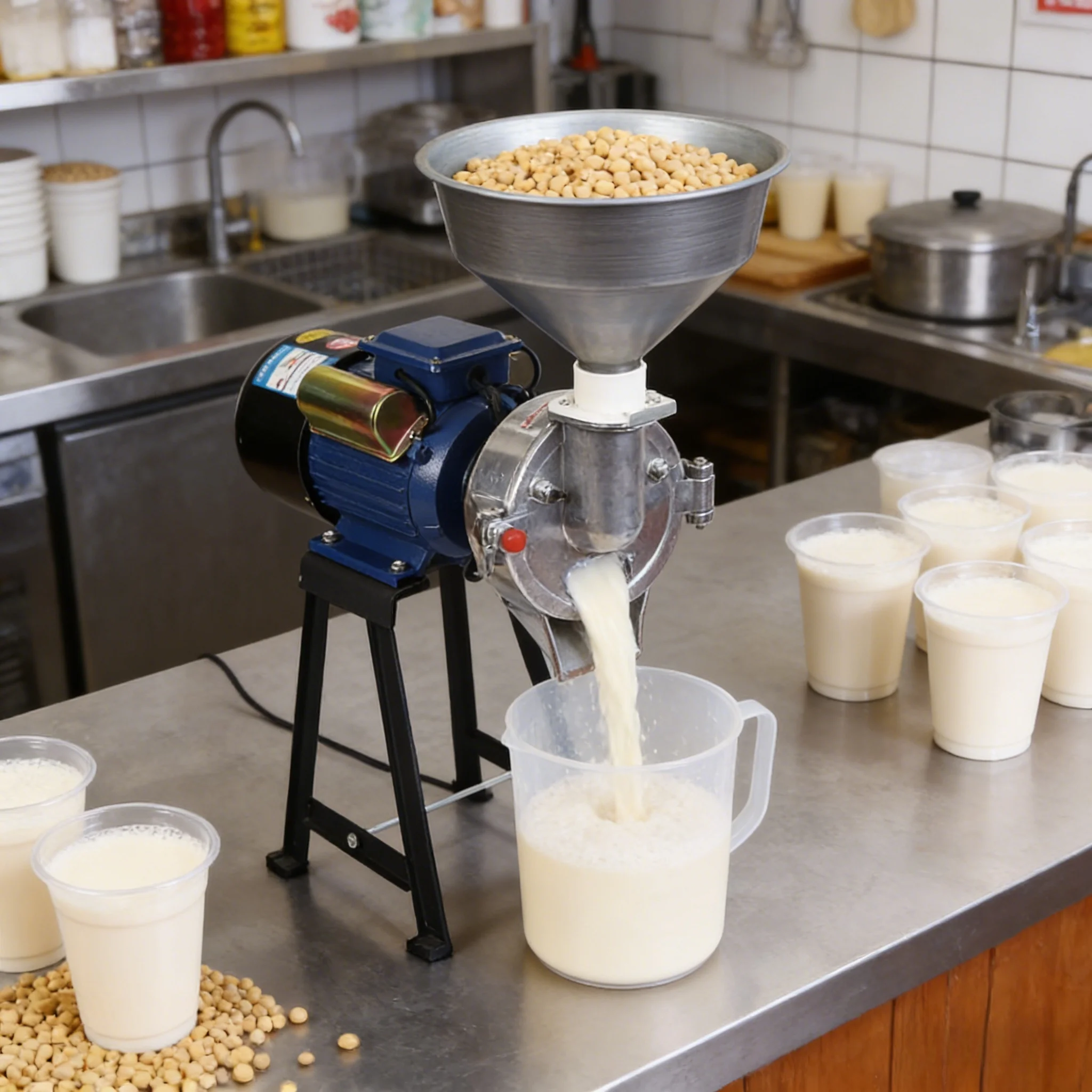 Commercial Small Dry & Wet Dual‑use Tofu Making Machine, Soybean & Rice Milk Grinding Machine for Food Processing Shop Household