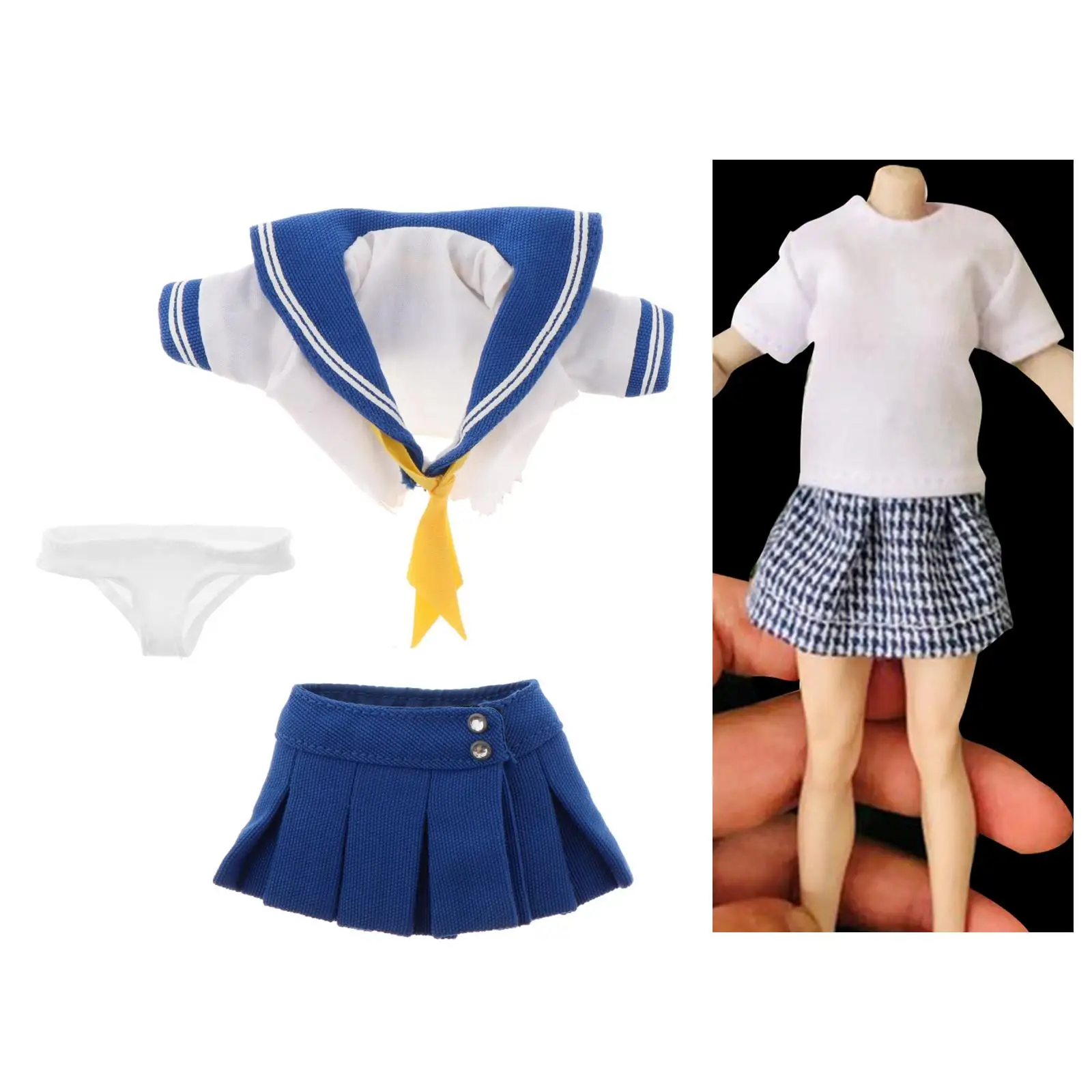 1/6 Schaal Vrouwelijke Meisje Rok Uniform Outfit Voor 12 Inch Figuur Blauw