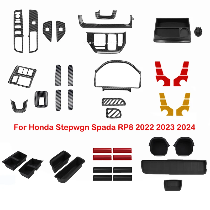 

RHD для Honda Stepwgn Spada RP8 2022 2023 2024, АБС-пластик, центральная консоль, полоса, панель, стеклоподъемник, переключатель передач, вентиляционная панель переменного тока