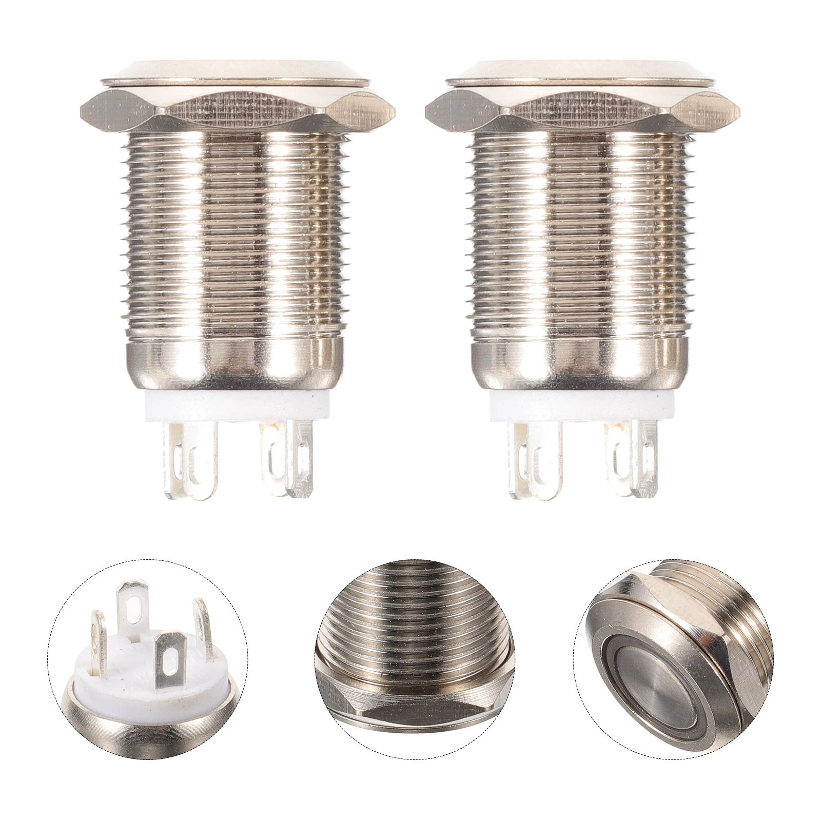 

2pcs Lighted Doorbell Button Round Panel Mount Chime Button Stainless Steel Home Apartment Compatible Easy Install