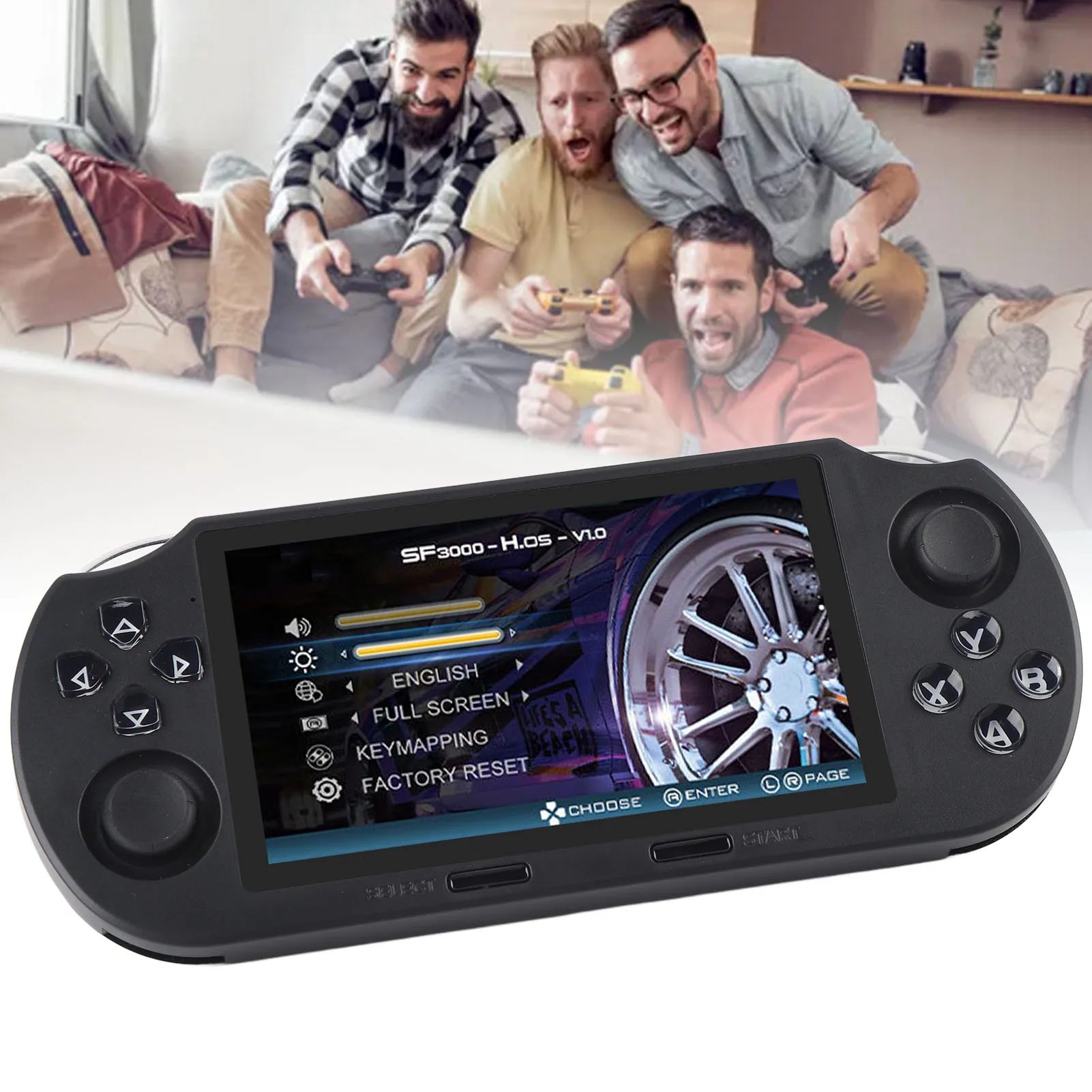 

Handheld Game Console 4.5 Inch 854x480 IPS Screen 64GB Retro Handheld Game Console Supports 14 Emulators for Entertainment