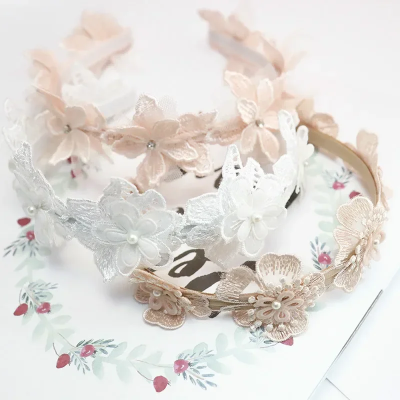 

Lace Flower Crown Head Band Hair Accessories Lovely Embroidery Headband for Grils Hair Band Hair Bow Princess