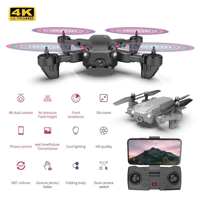 โดรน4K โดรน HD 4K S27กล้องสูง RC พับได้ Quadcopter dron เฮลิคอปเตอร์ควบคุมรีโมตของขวัญโดรนของเล่น