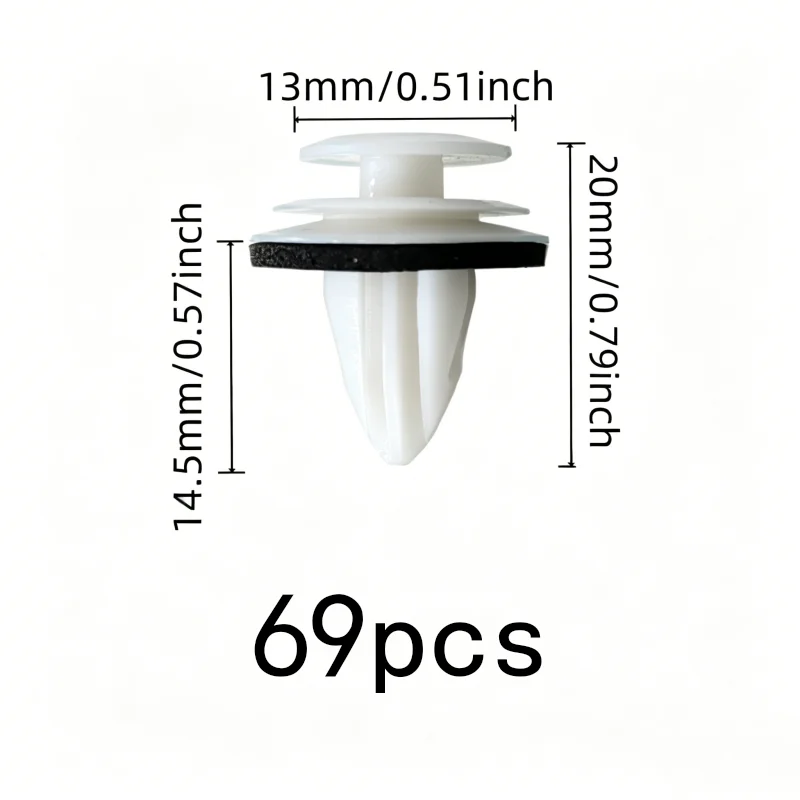 Vibration Dampening Pad Plastic Trim Fasteners 69 pcs, perfect for SUV Interior Trim, Cyan Plastic Material