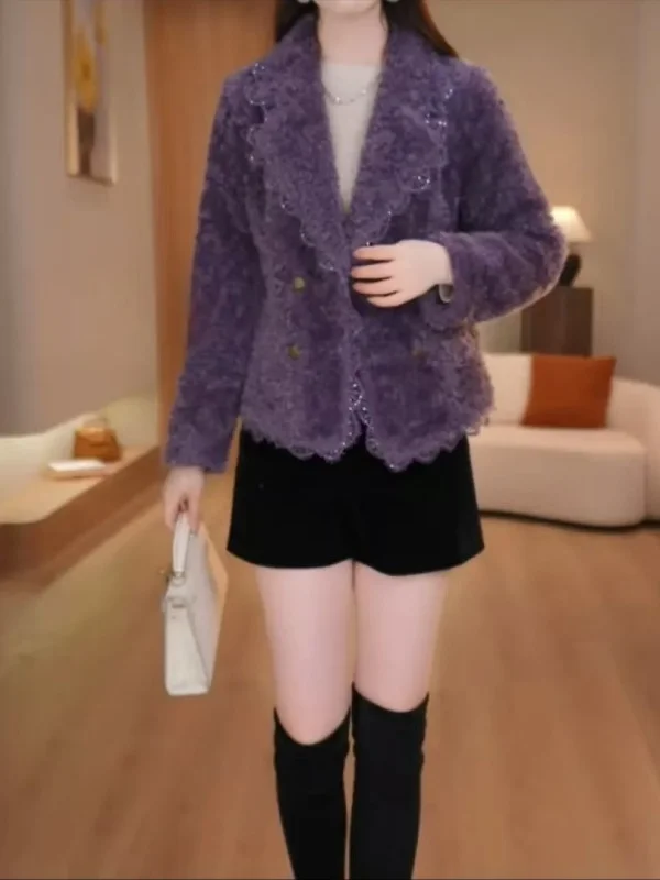 

Ladies Faionable Warm Outerwear Autumn Winter New Sle Versatile Mommy Clothes Small Fraance Sle Coat Sli Top