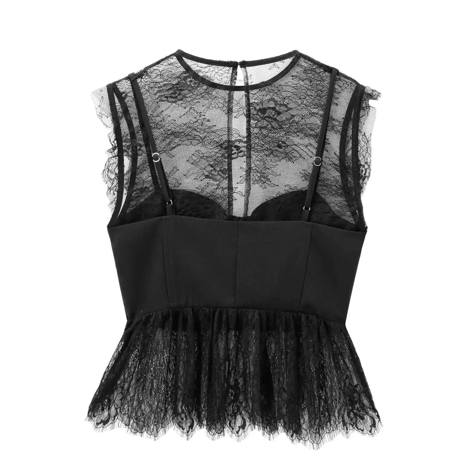 

Faionable Lace Patchwork Top Women's Street Sle ort Length Color JNLEAOG Autumn New Arrival 8958942