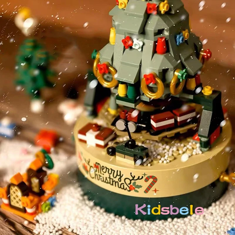 Christmas Tree Building Kits for Kids DIY Building Block Music Box Xmas Educational Learning Science Building Gfit For Kids