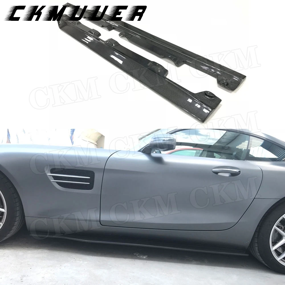 

Углеродное волокно для Mercedes Benz GT GTS GTR AMG Coupe 2-дверный 2015 2016 2017 2018, боковые юбки, фартуки, боковой бампер, комплект кузова