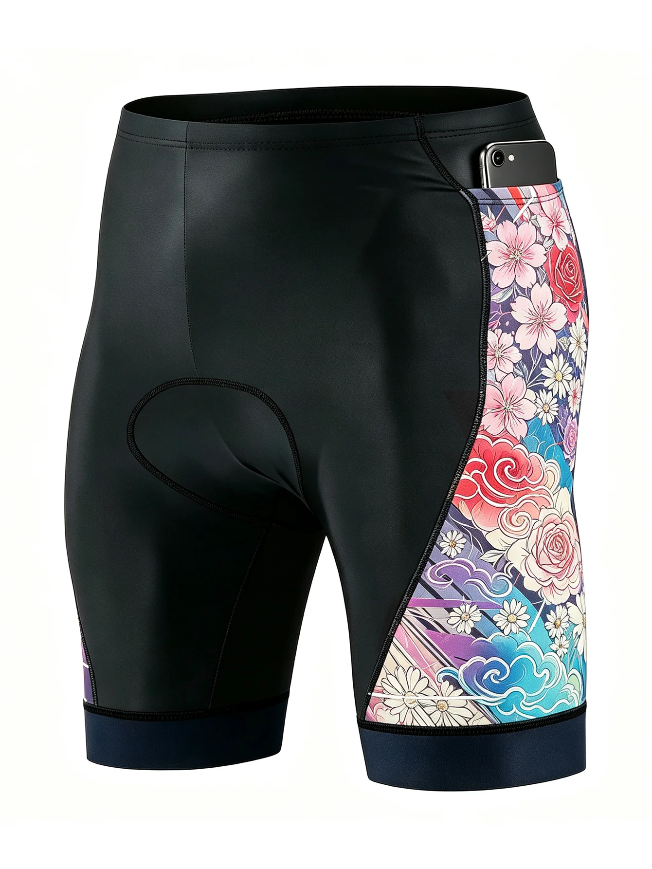 Cycling Shorts with Pocket Design Bike Riding Pants with Storage for Sports Fitness Exercise Running