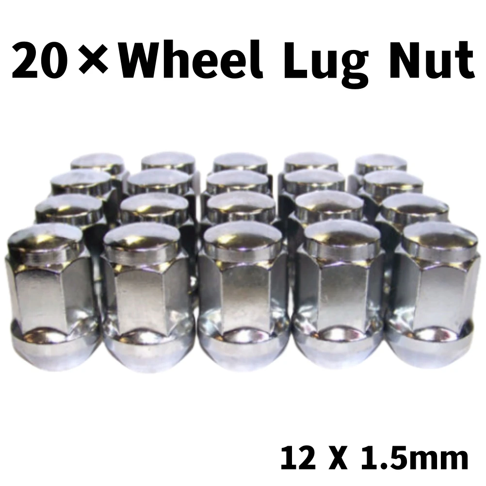 20Pcs Alloy Wheel Nuts For Ford Mondeo M12X1.5 Silver Lugs Studs Bolts Sets