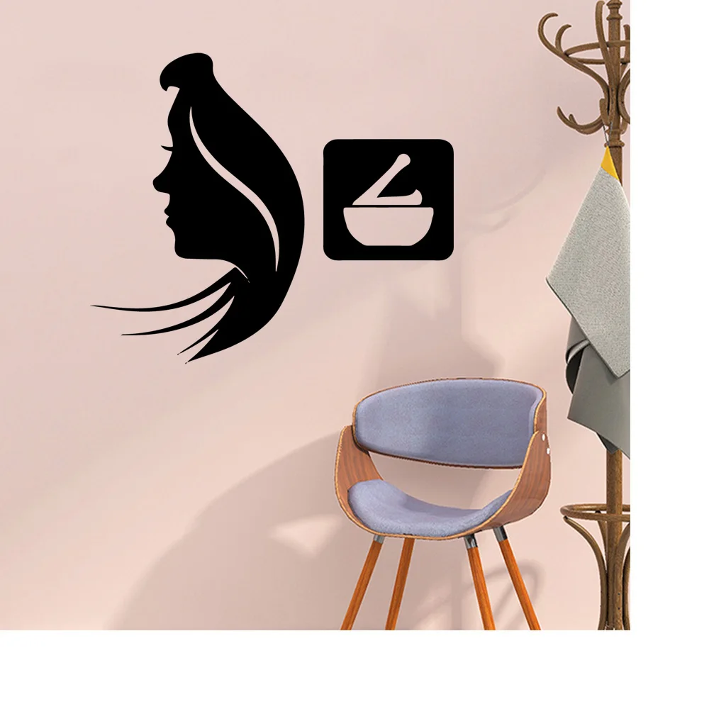 

1 pc strange haircut barbershop Wall Sticker for beauty salon Vinyl Mural Decal Wall Stickers Self Adhesive Art Wallpaper