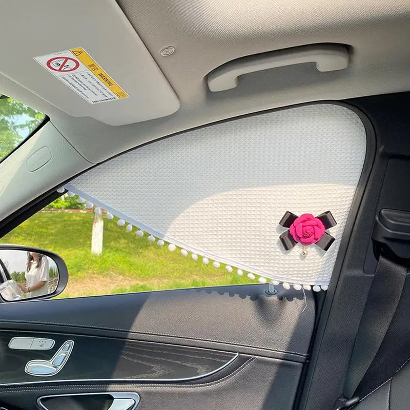 Car Side Window Blinds Sun Protection Car Front Rear Side Window Sun Shades Heat Insulation Side Window Drapes For Passengers