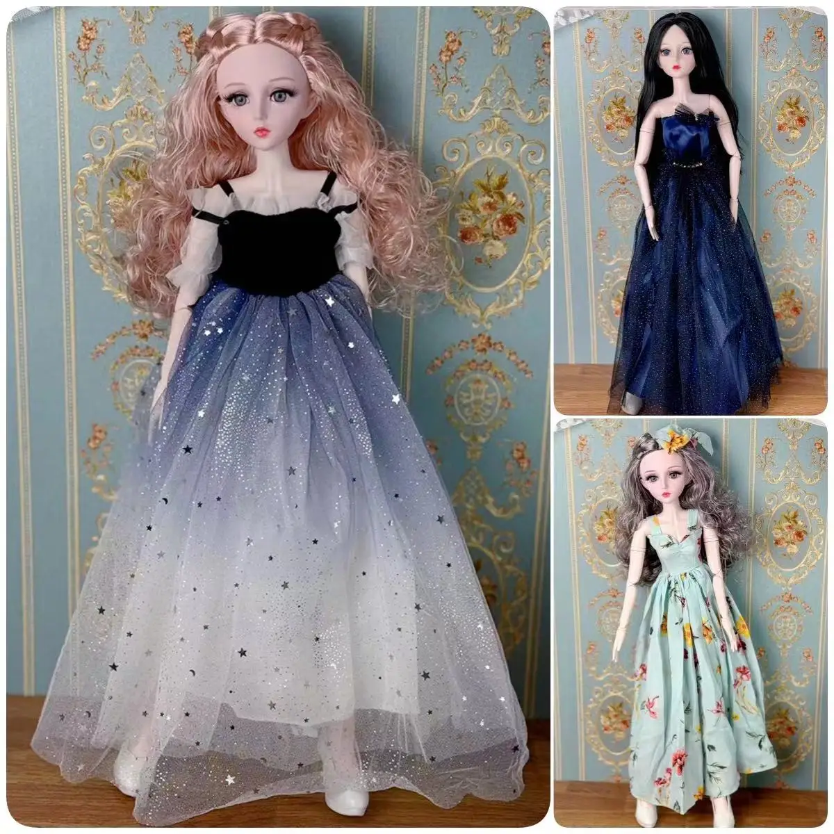 Fashion 1/3 BJD Doll 60cm Princess Doll with 3D Eyelashes Kids Toy Birthday Gift Dolls for Girls