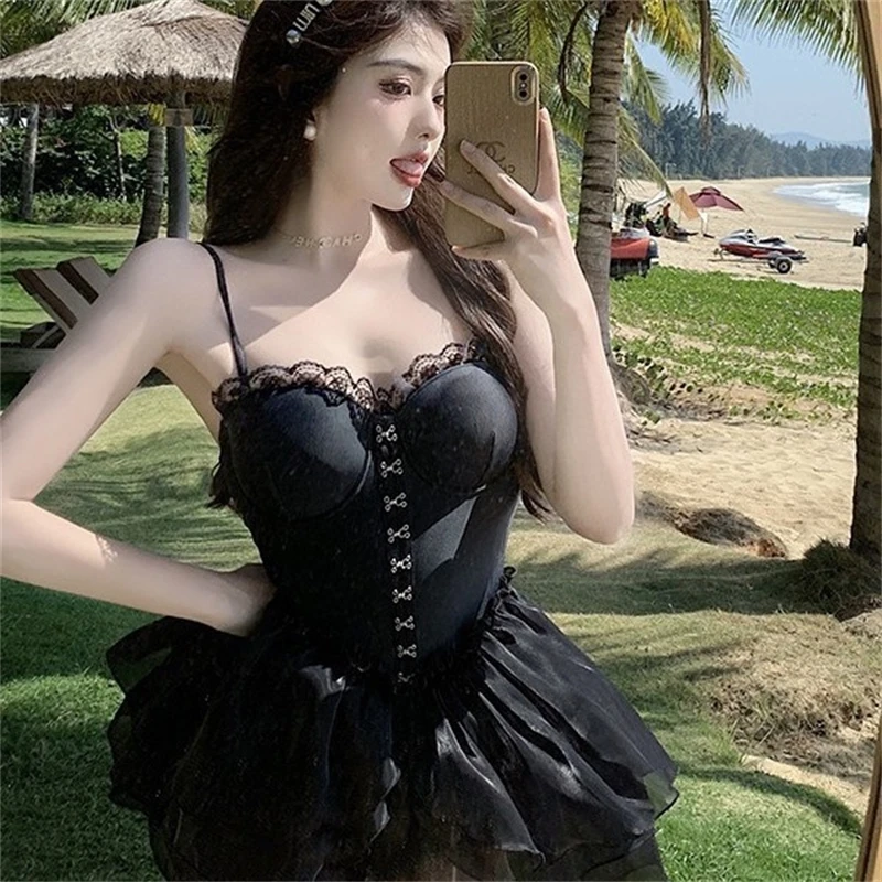 ชุดว่ายน้ําวันพีซใหม่สําหรับผู้หญิงกระชับสัดส่วนนักเรียน Super Fairy Hot Spring