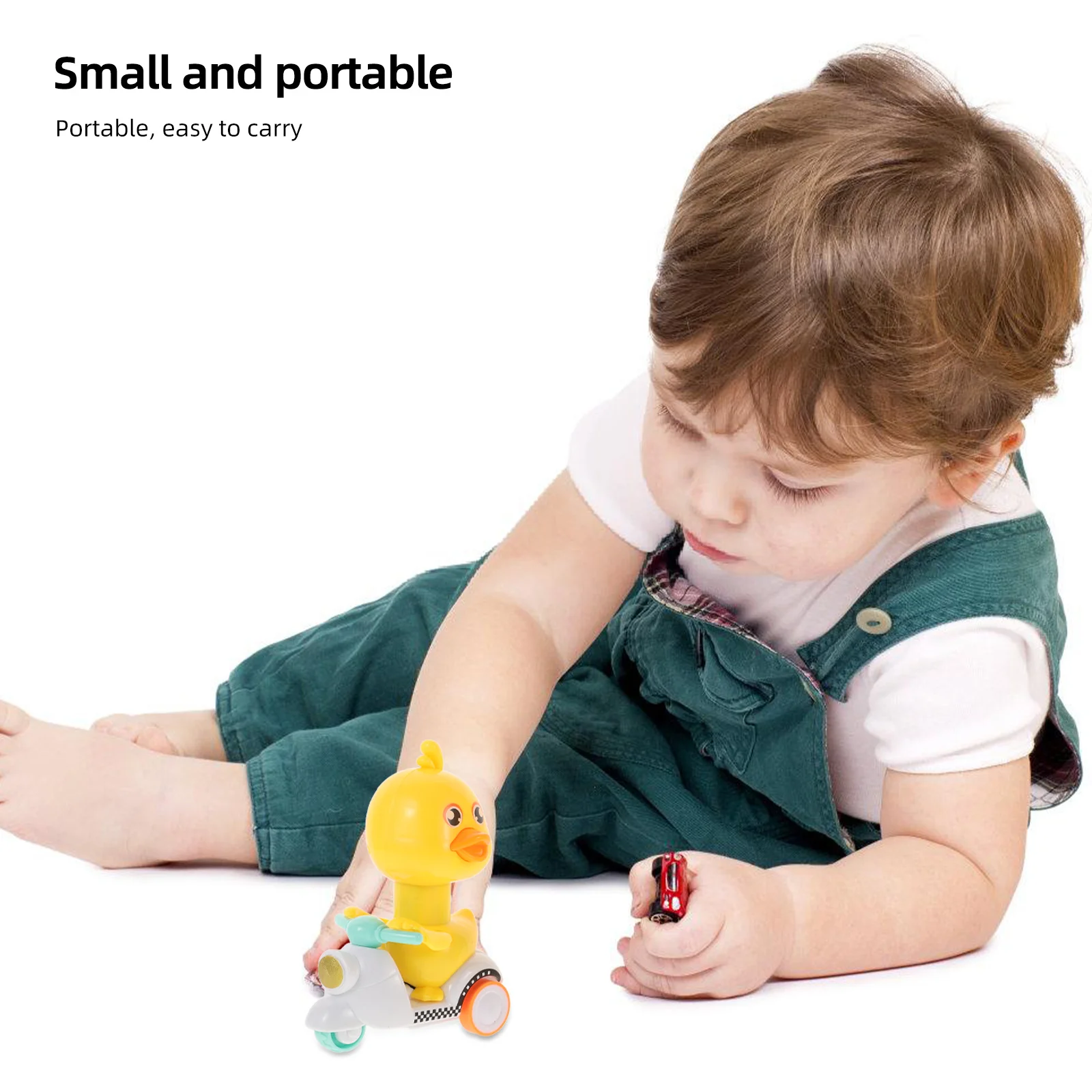 2 pezzi piccola anatra gialla tirare indietro auto sicura durevole bambini apprendimento precoce mini veicolo educativo push back pull-back auto giocattolo