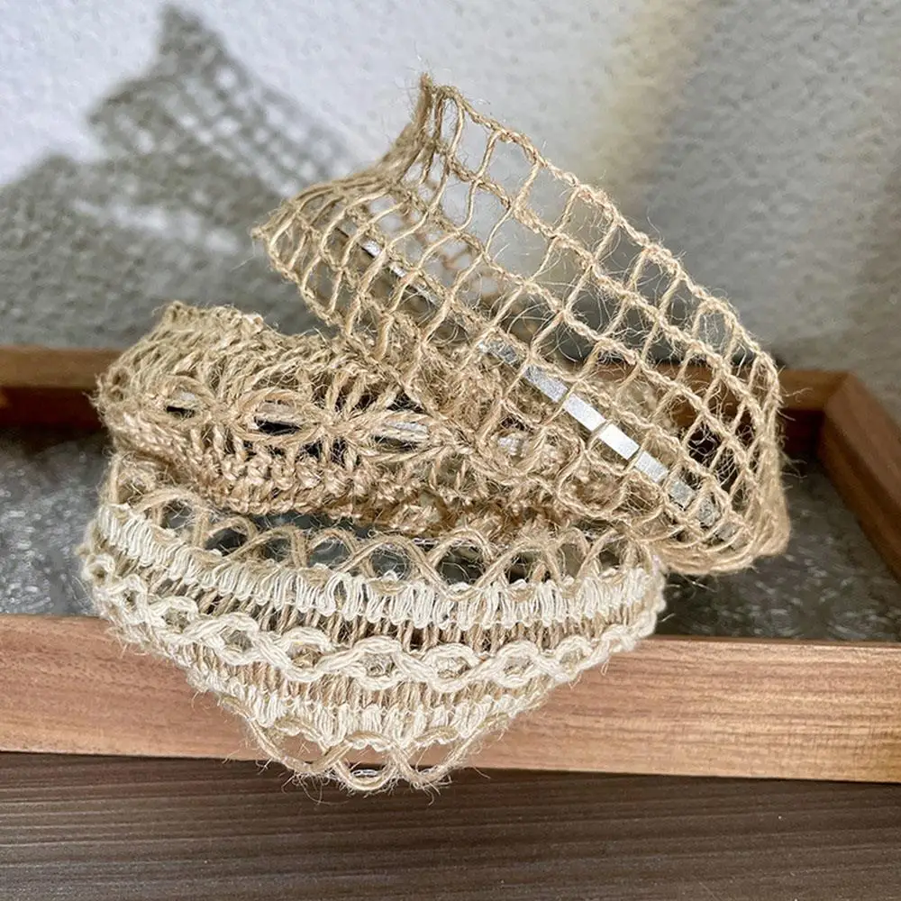 

Hollow Out Braided Hairband Wide-Brimmed Straw Headband Knitted Lace Hemp Rope Head Hoop Bohemian Elegant DIY Hair Accessories