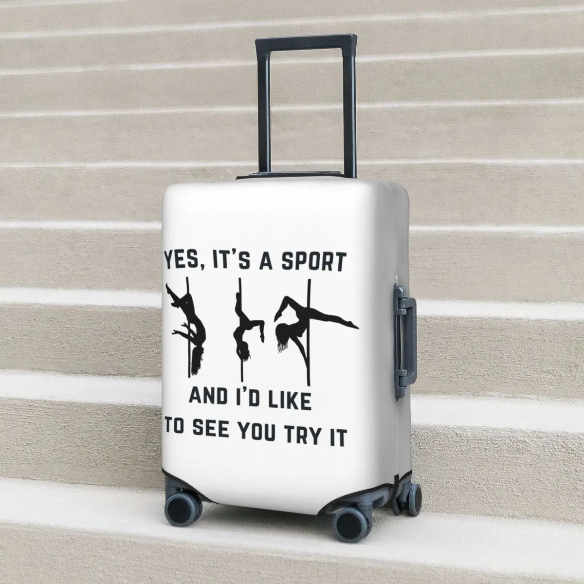 

Yes, It's A Sport - Pole Dance Design Suitcase Cover Protection Elastic Travel Luggage Protector Covers for 18-32 Inch