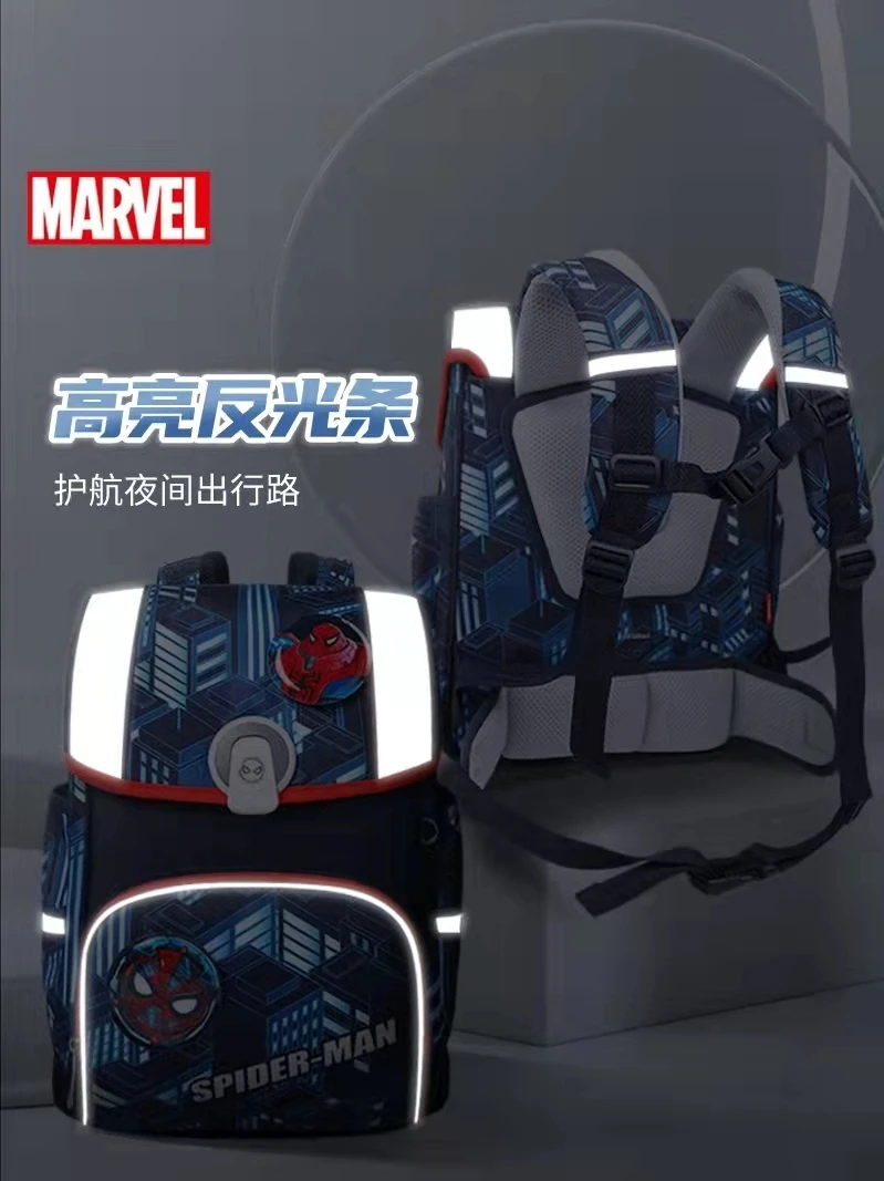 Disney Genuine School Bags For Boys Primary Student Shoulder Large Orthopedic Backpack Captain America Spider Iron Man Mochilas