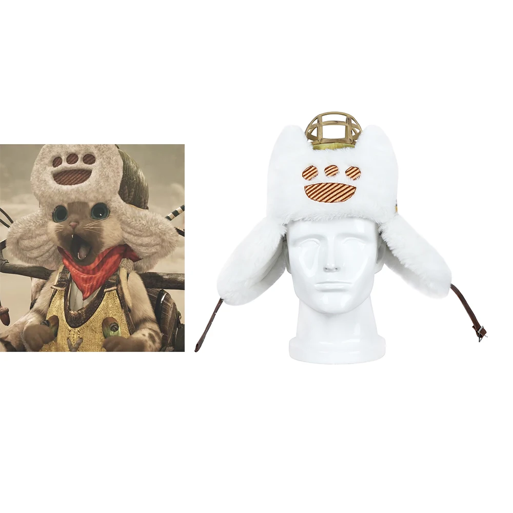

Game Monster Cosplay Wilderness Headgear Adult Unisex Disguise Palico Hat Halloween Carnival Party Props Cap Accessories