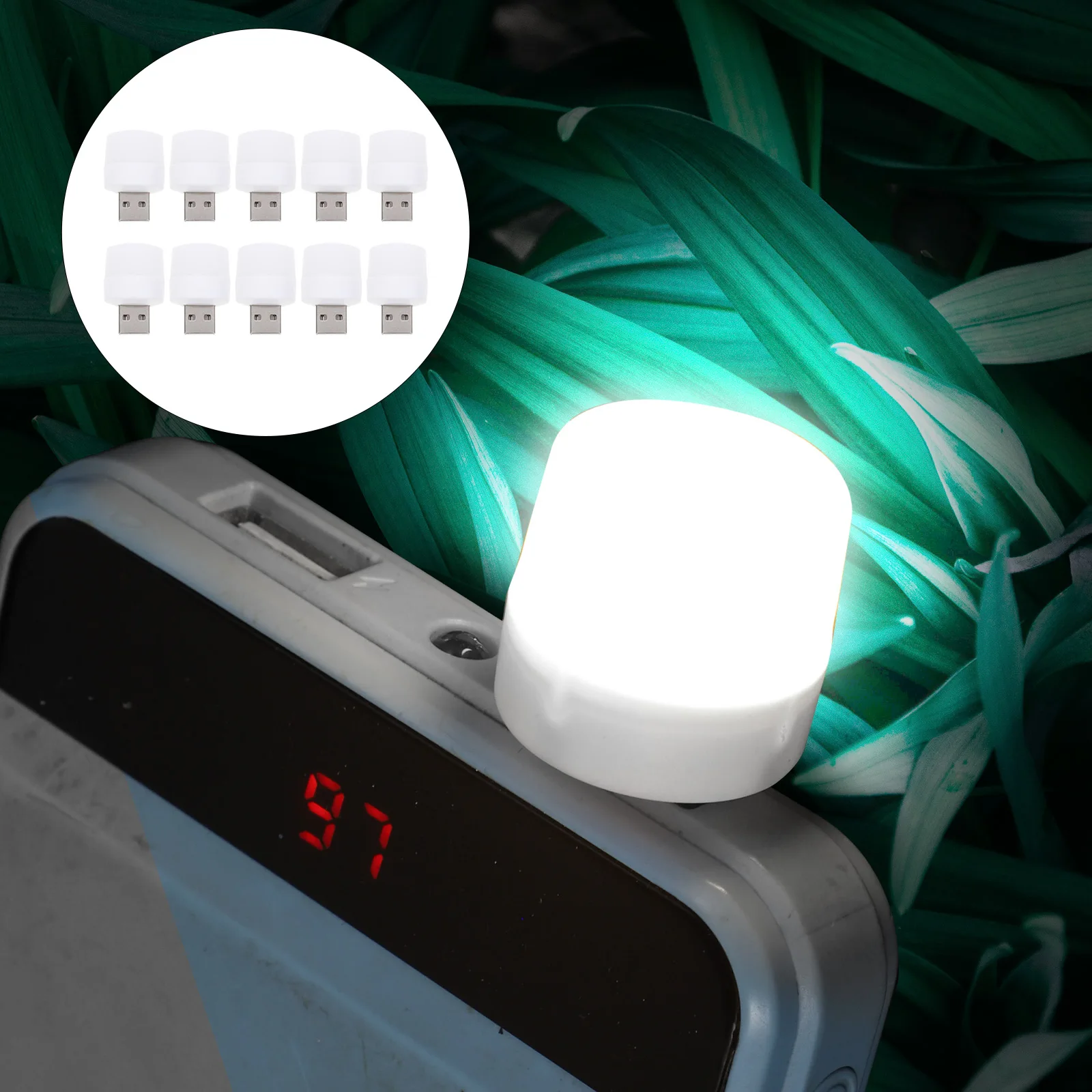 

10 Pcs Indoor Portable LED Night Light Travel Plastic Usb Car Interior Atmosphere Lamps