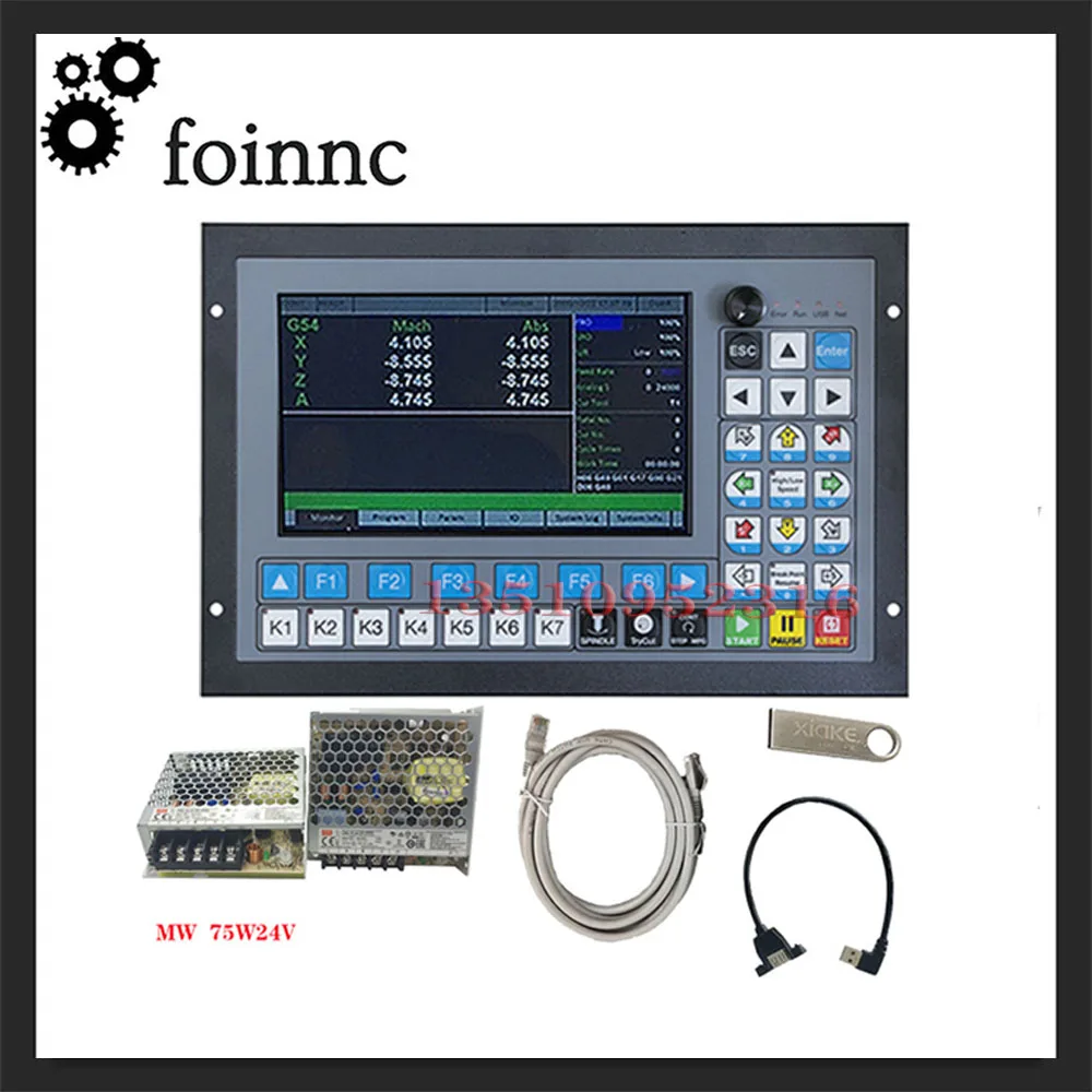 

CNC 3/4/5 axis offline controller DDCS-EXPERT supports tool magazine/atc step drive, LRS-75W-24V replaces Ddcsv3.1