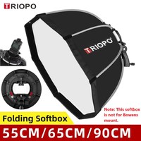 TRIOPO 55cm 65cm 90cm 120cm Foldable Octagon Softbox Bracket Mount Soft box Handle for Godox Yongnuo Speedlite Flash Light