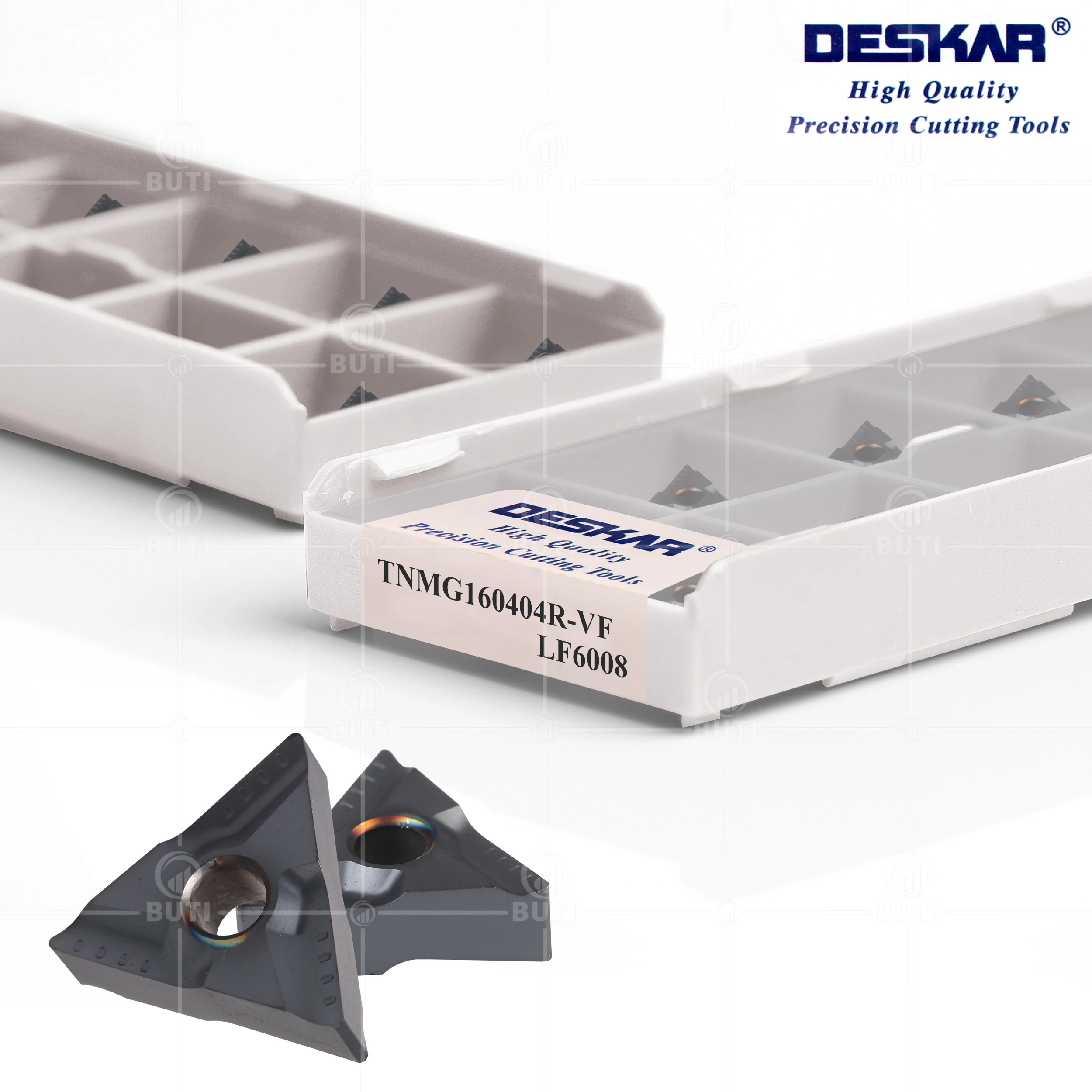 Deskar-herramientas de torneado 100% Original, TNMG160404, TNMG160408, R-VF MA, LF6008, insertos de aleación de carburo, CNC, cortador de torno, herramienta de corte