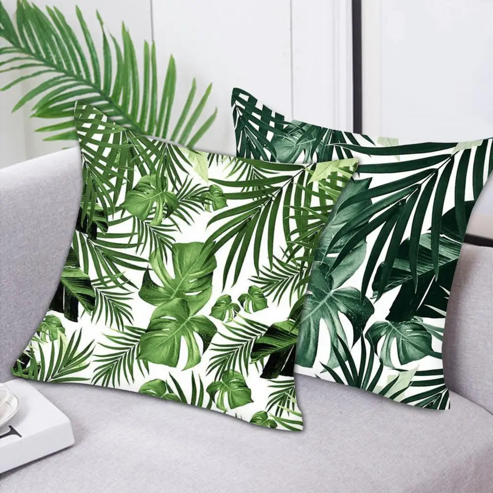 Throw Pillow Cover Washable Pillow Cover 6 Styles Dust-proof  High Quality Tropical Palm Leaves Pattern Pillow Cover