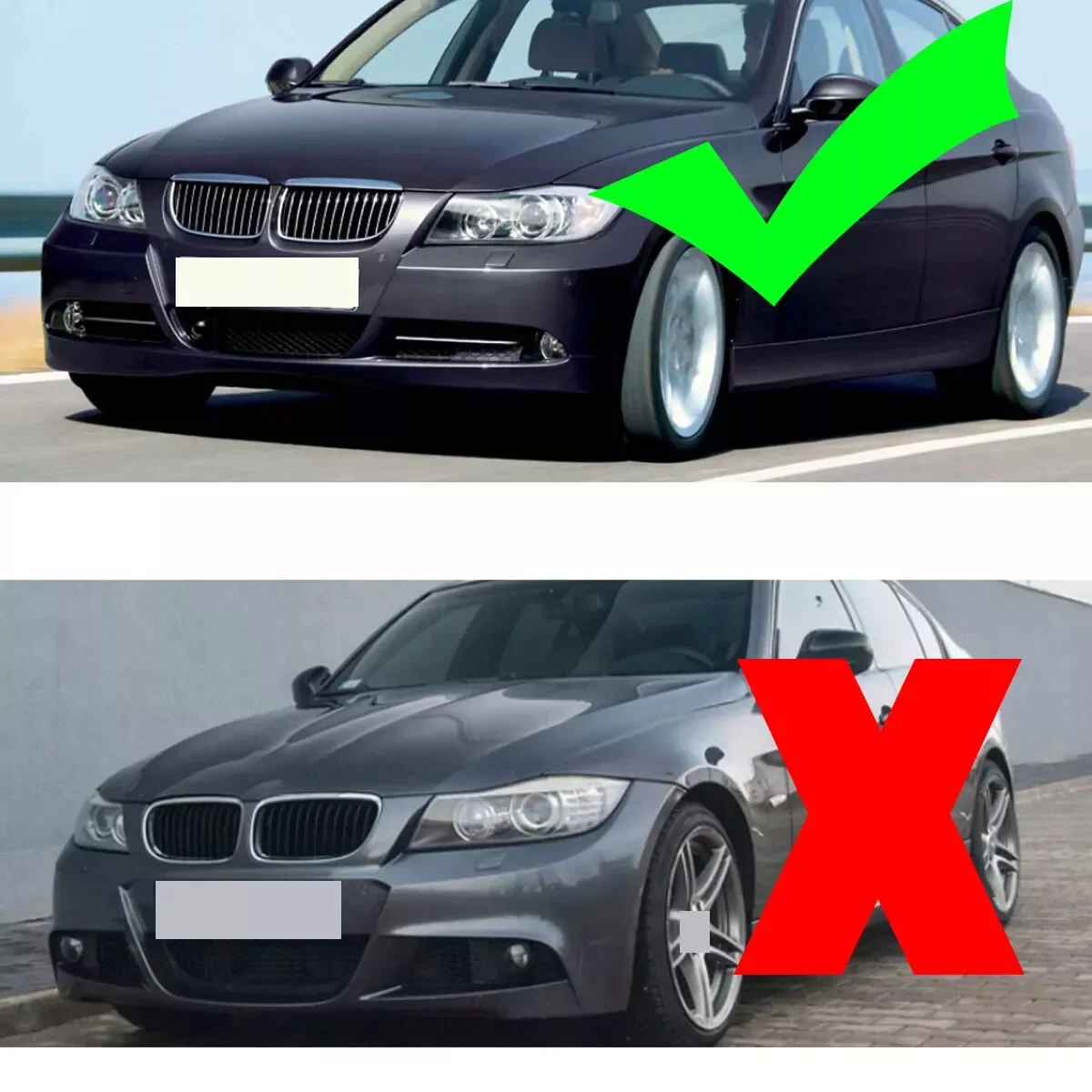 Car Light For BMW 3 Series E90 E91 325i 328i 2005-2008 Front Headlight White LED 3D Crystal U-Halo DRL Automotive Signal Lamp