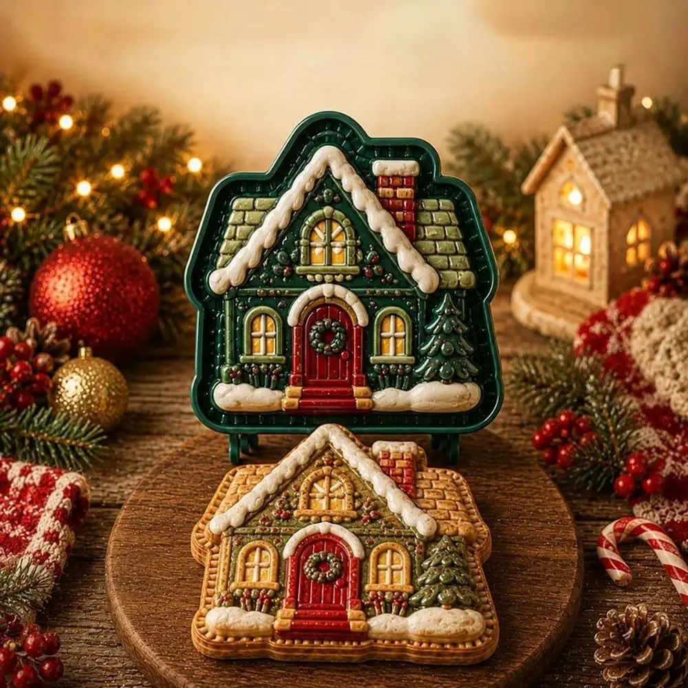 8 Shapes Christmas Mini Pie Molds Foldable Reusable Xmas Pie Mold Collection Easy to Use Embossed Hand Baking Mold