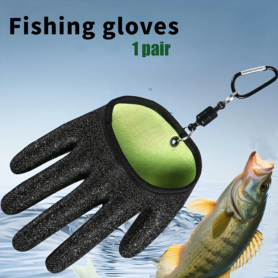 Anti-Slip Fishing Gloves Set, Comfortable Lightweight Latex Material, Wear-Resistant & Breathable, Ambidextrous Design
