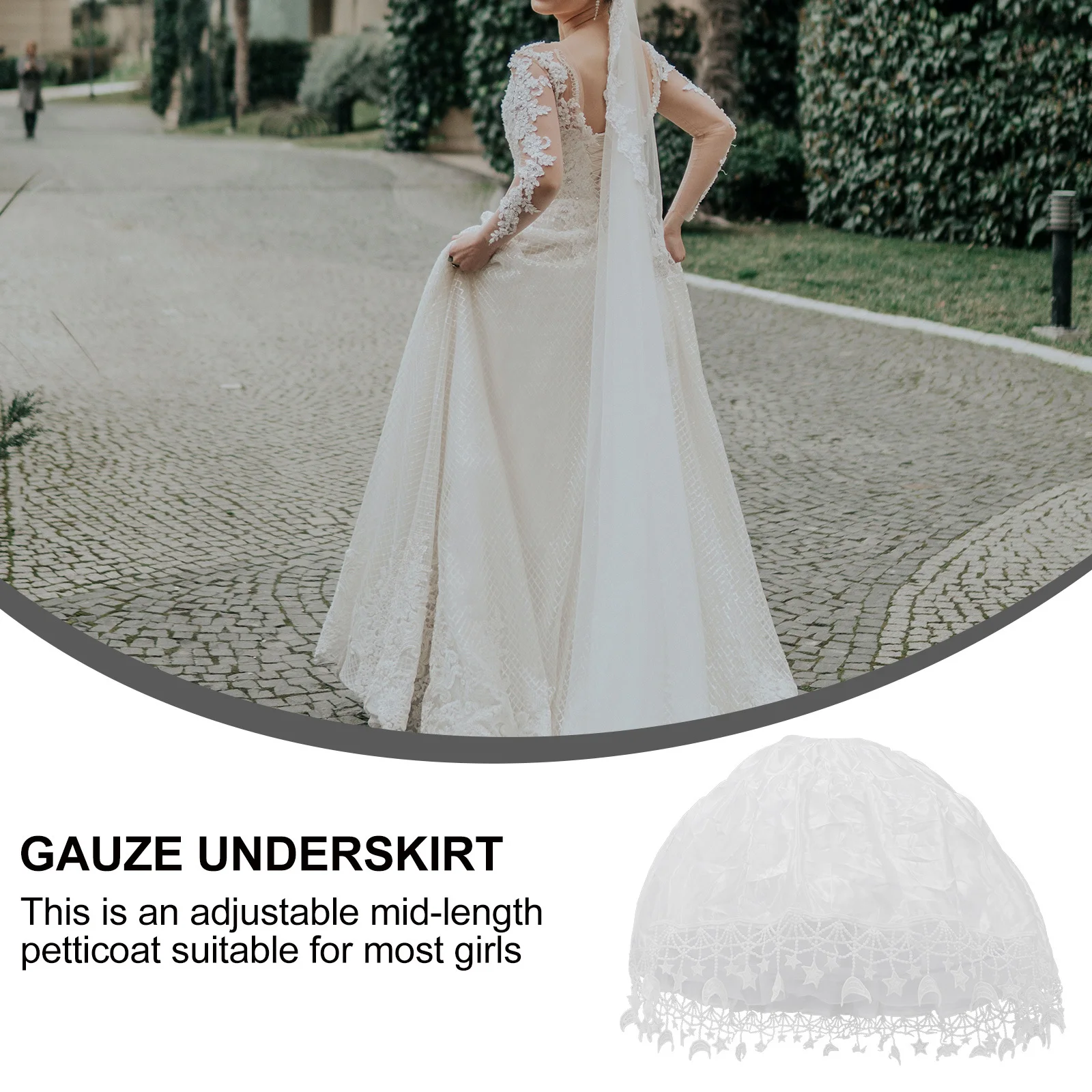 

1Pcs Stylish Petticoat Beautiful Reusable Dress Underskirt High-Quality Flat Non-Wrinkle Liner for Lolita Costume Wedding Gauze