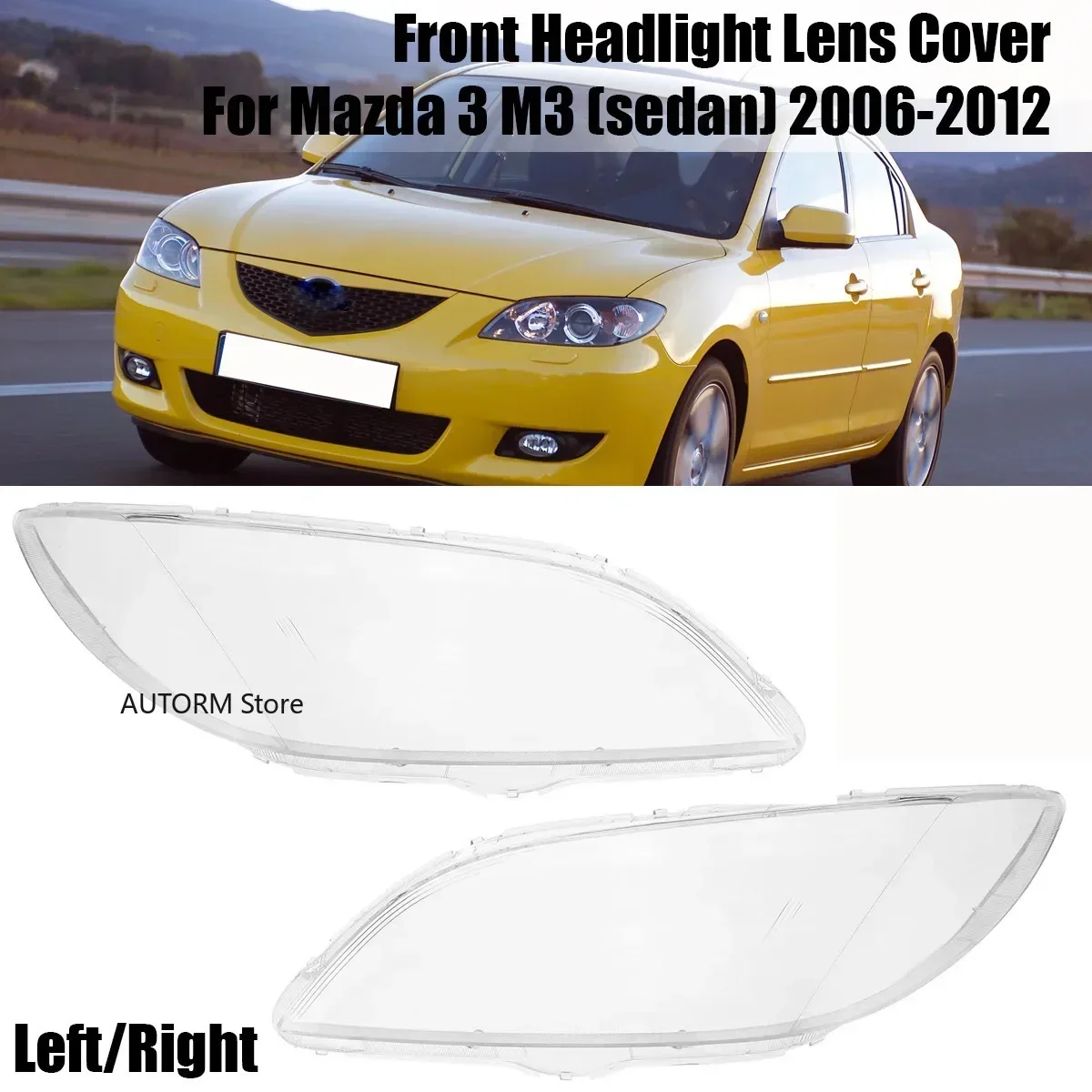 Lewy/prawy przedni reflektor samochodowy Osłona reflektora Przezroczysty klosz do Mazda 3 Mazda3 Axela BK 2003-2008 Osłona reflektora