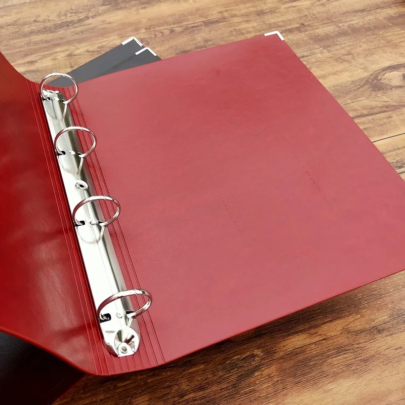 Large Capacity A4 Loose-leaf Leather Cover with 3.0cm Ring 4 Holes Binder Notebook Organizer Detachable Folder Shell Stationery