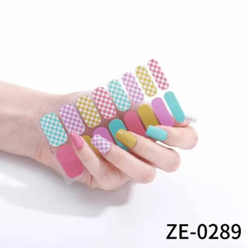 ملصق أظافر ذاتي اللصق لفافات الأظافر للفتيات والنساء، غطاء كامل للمانيكير، ملصقات ديكور لتزيين الأظافر #2