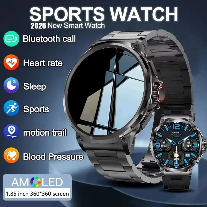 2025 الرائد جديد ساعة ذكية الرجال 1000mAh بطارية ذات سعة كبيرة في الهواء الطلق مصباح يدوي بلوتوث دعوة مقاوم للماء الرياضة اللياقة البدنية هدية #1