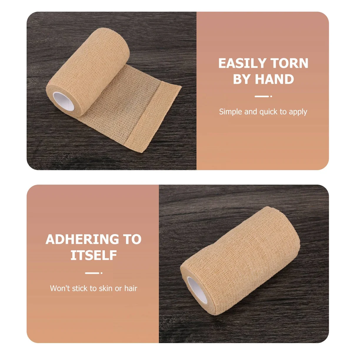 ABJQ 6 عبوات من الضمادات المتماسكة ذاتية اللصق، 10 × 450 سم، غلاف ذاتي الالتصاق، غلاف ضمادة غير منسوج #2