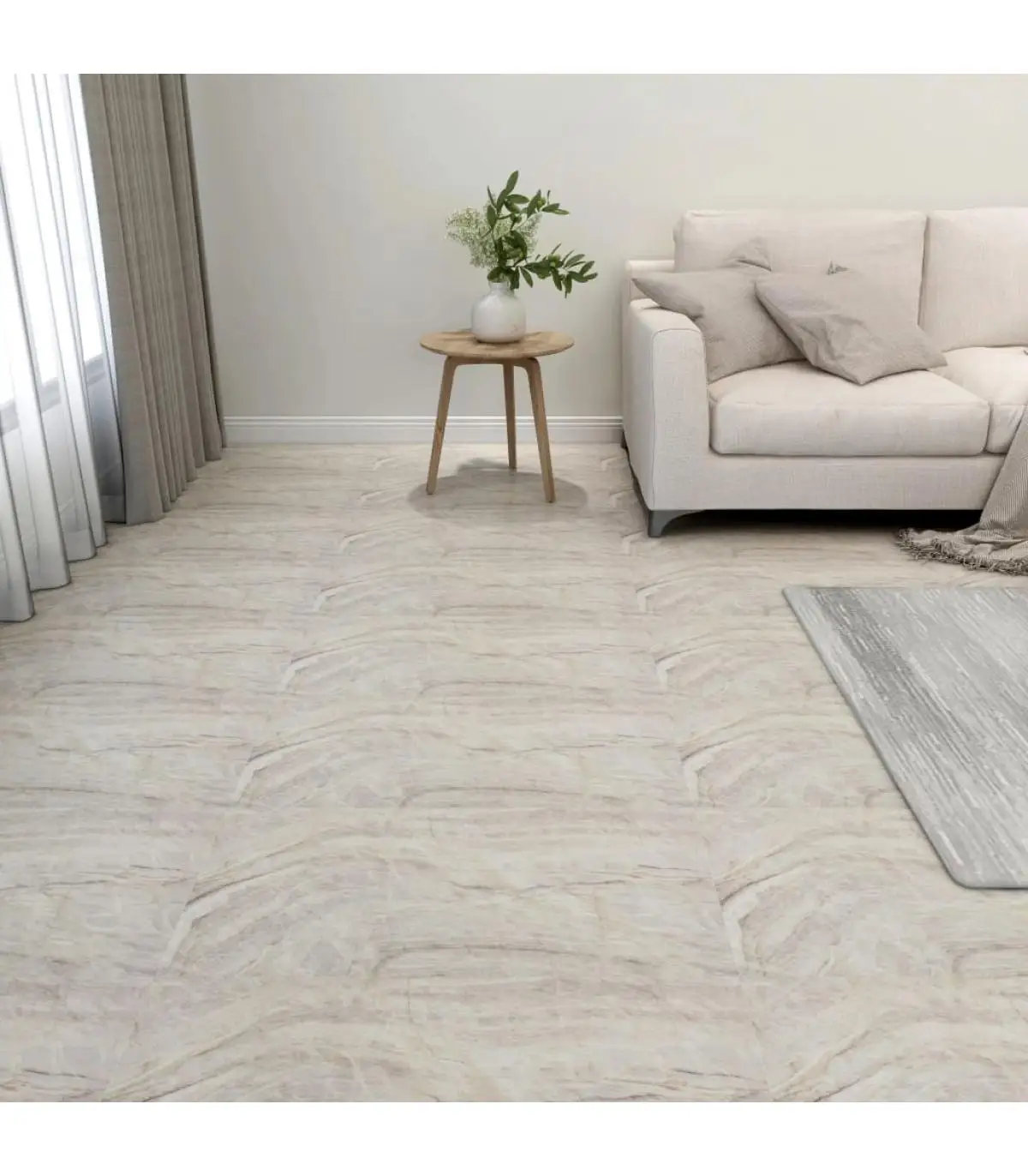 Self-adhesive flooring and carpets 20 PCs PVC 1,86 m² beige