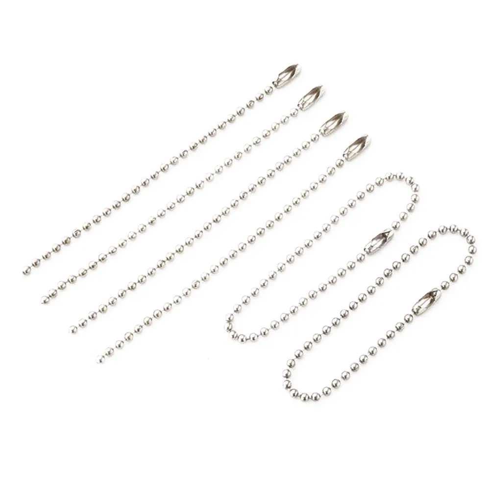 50pcs Metal Ball Bead Chain Extension For DIY Dog Tag Keychain Hand Label Connector Jewelry Finding Making Accessories Supplies