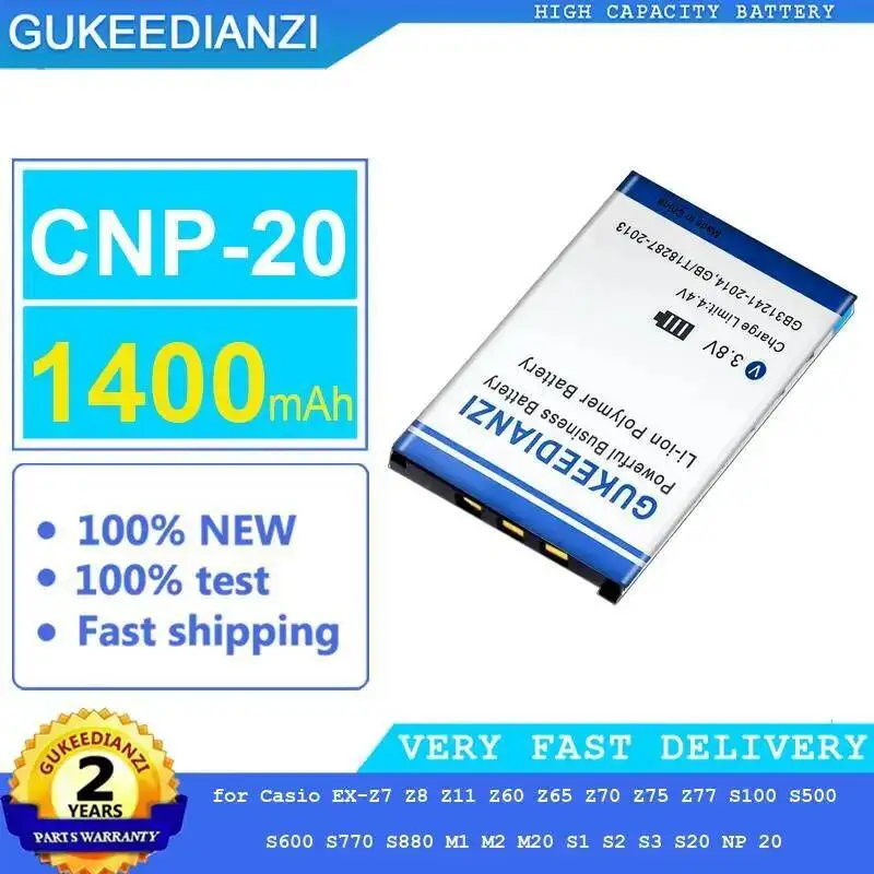 

Camera Battery Cnp-20 1400Mah For Casio EX-Z7 Z8 Z11 Z60 Z65 Z70 Z75 Z77 S100 S500 S600 S770 S880 M1 M2 M20 S1 S2 S3 S20 NP 20