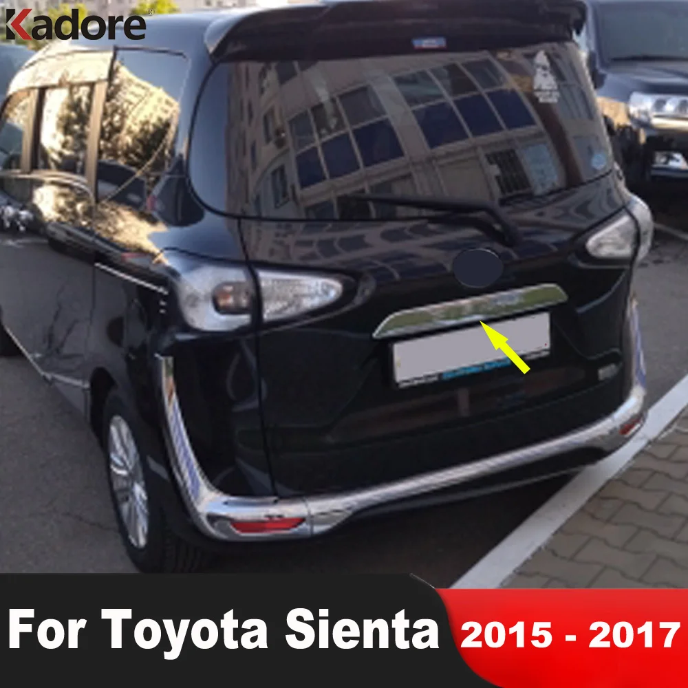 

For Toyota Sienta NHP170 2015 2016 2017 Chrome Car Rear Trunk Lid Cover Trim Tailgate Molding Garnish Strip Sticker Accessories