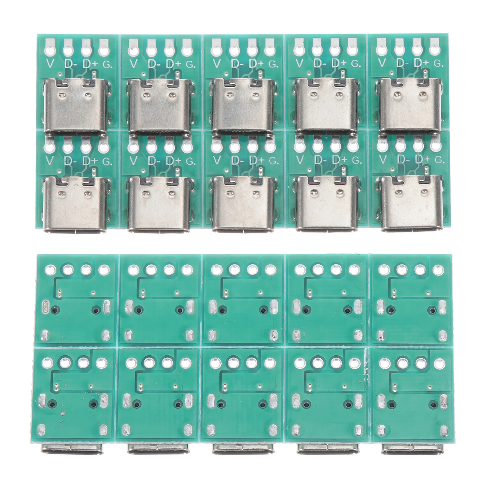

10pcs Usb C Type-C Board 3.1 Female Connector Pcb Converter For Data Line Cable Transmission Receptacle Adapter Diy Support