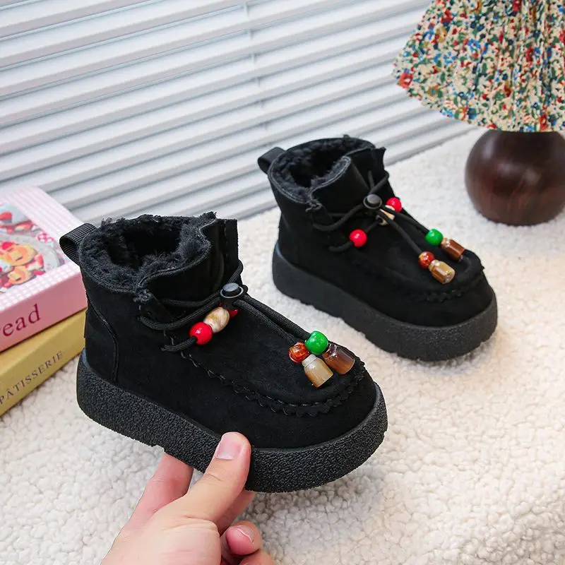 Kids Thermal Insulated Snow Boots 2026 Winter New Bestseller Warmth Girls Boots Fleece Lined Windproof Stylish Ankle Boots