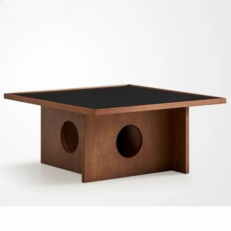 

Tree cave coffee table medieval rock slab solid wood small apartment living room French retro designer tea table simple coffee