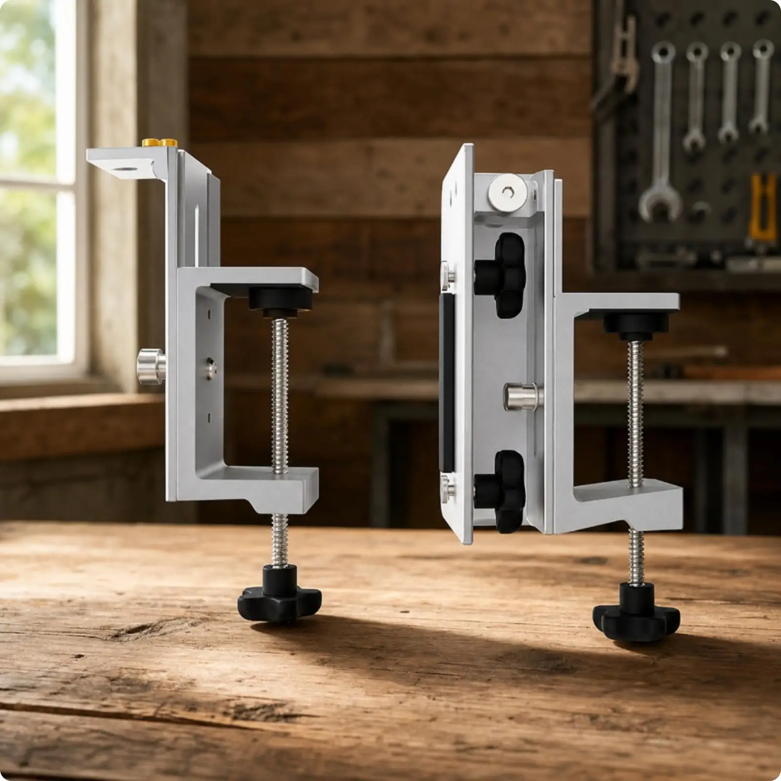 Track Mount Fixture Adjustable Rail Clamp for Woodworking Corner Clamps with Height Adjustable Vertical Structure